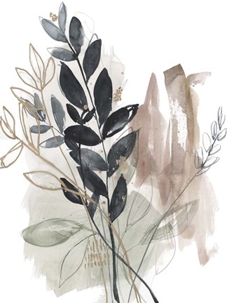 Framed Bundled Leaves II Print