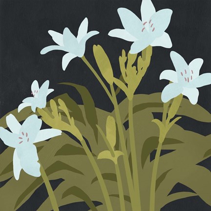 Framed Garden Lilies I Print