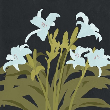 Framed Garden Lilies II Print