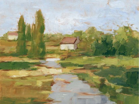 Framed Rural English Cottage I Print