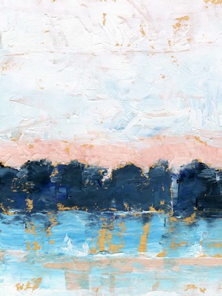 Framed Indigo Treeline I Print