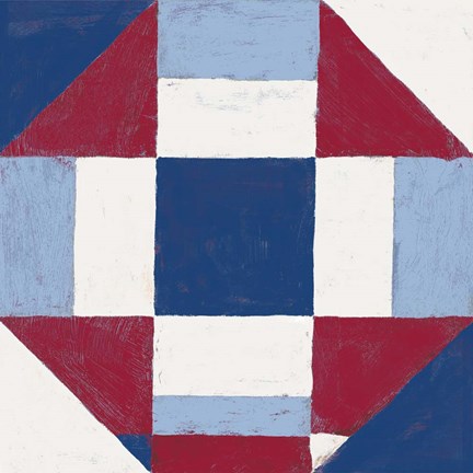 Framed Americana Patchwork Tile II Print