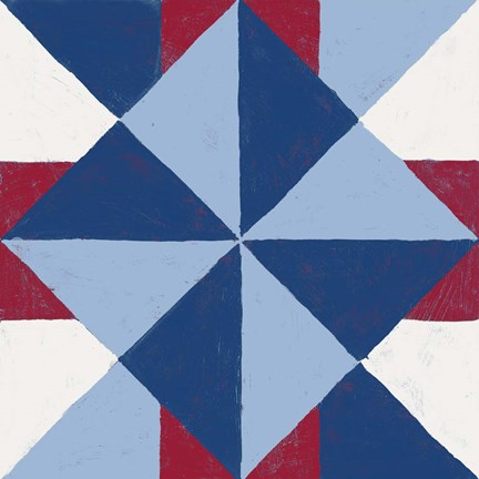 Framed Americana Patchwork Tile IV Print