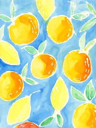 Framed Summer Citrus I Print