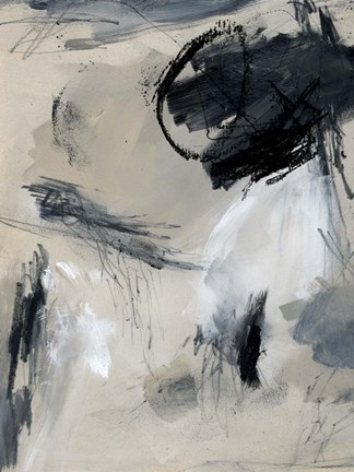 Framed Scribble Abstract I Print