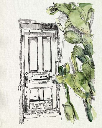 Framed Cactus Door II Print