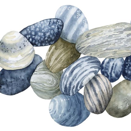 Framed Found Pebbles I Print