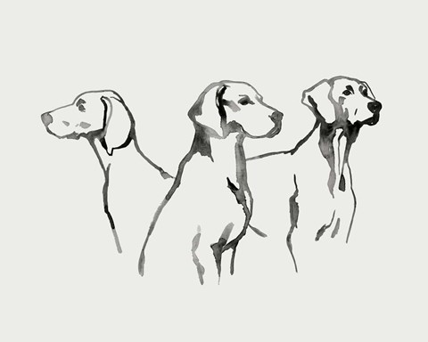 Framed Watercolor Pup I Print