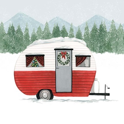 Framed Camping for Christmas II Print