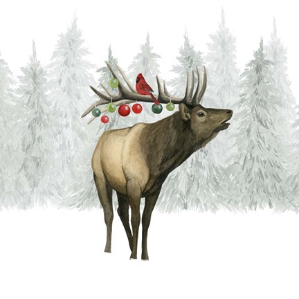 Framed Festive Forest II Print