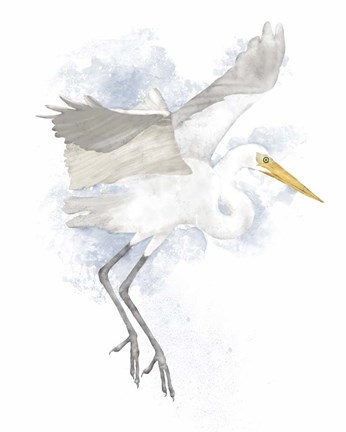 Framed Coastal Heron II Print