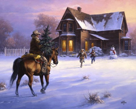 Framed Day Daddy Brought Home the Tree Print