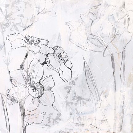 Framed Contour Garden Fresco I Print