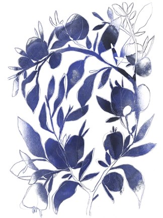 Framed Indigo Branch II Print