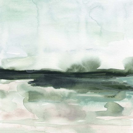 Framed Green Coast I Print