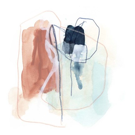 Framed Rose Round I Print