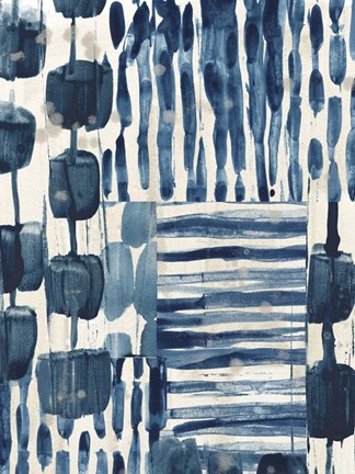 Framed Indigo Patchwork III Print