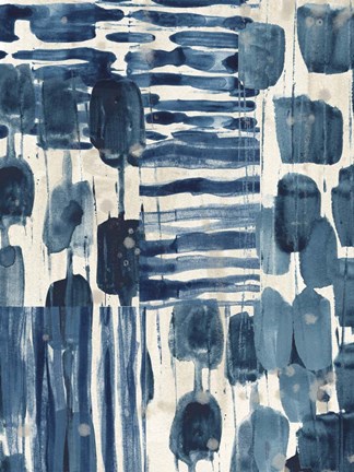 Framed Indigo Patchwork IV Print