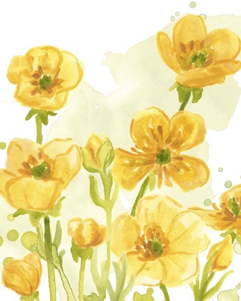 Framed Sunshine Meadow I Print