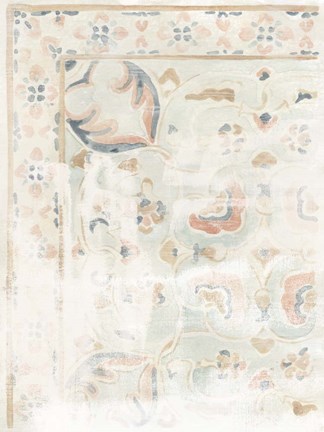 Framed Antique Textile Swatch I Print