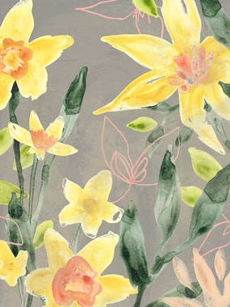 Framed Narcissus Fresco II Print