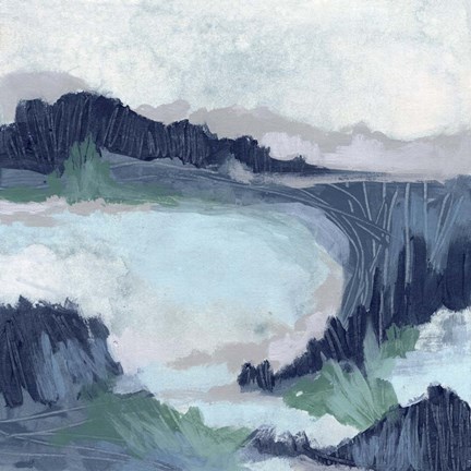 Framed Blue Marsh Grove II Print