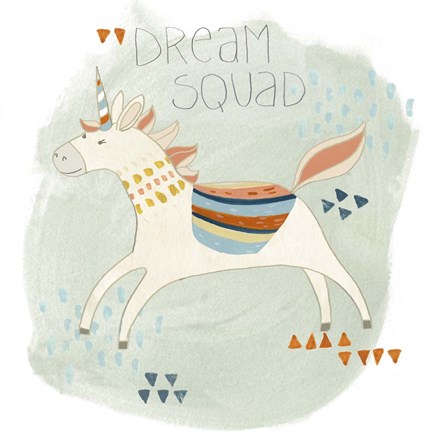 Framed Hipster Unicorns III Print