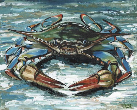 Framed Blue Palette Crab II Print