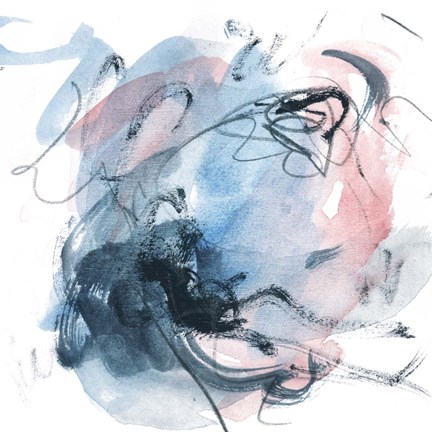 Framed Abstracted Blues I Print