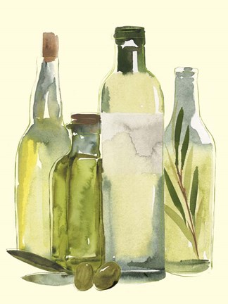 Framed Olive Oil Set I Print