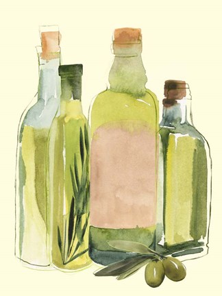 Framed Olive Oil Set II Print