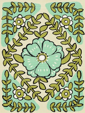 Framed Gouache Florals IV Print