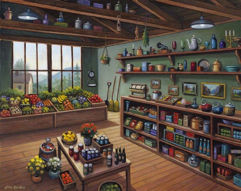 Framed Ma and Pop General Shop Print