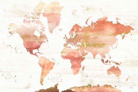 Framed Desert Blooms Abstract Map Print