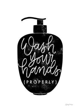 Framed Wash Your Hands III Dispenser Print