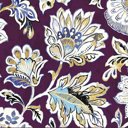 Framed Ceylon Gardens V Plum Print