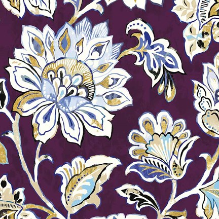 Framed Ceylon Gardens III Plum Print