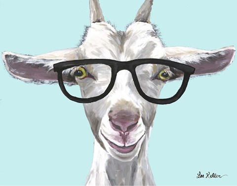 Framed Goat Patsy with Glasses Print