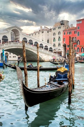 Framed Gondola Rialto Bridge #1 Print