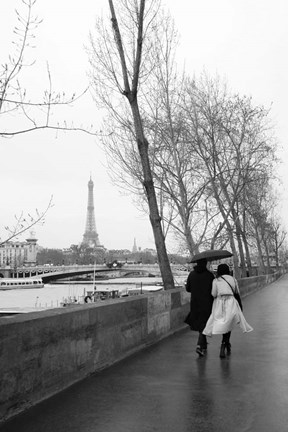 Framed Paris In The Rain I Love Print