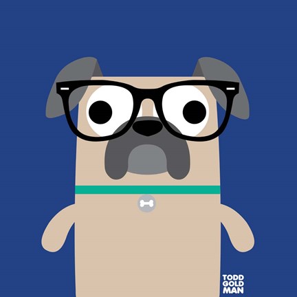 Framed Bow Wow Pug Print