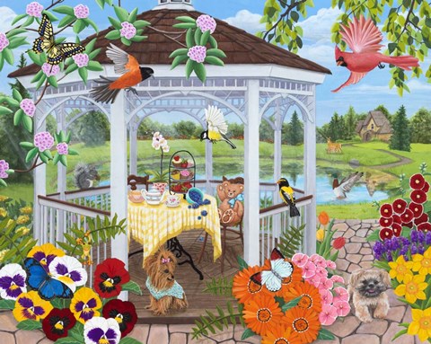 Framed Garden Gazebo Print