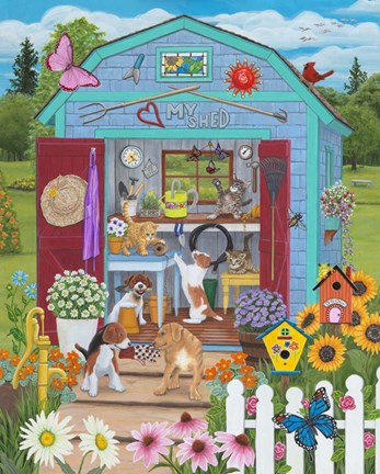 Framed Garden Shed Print