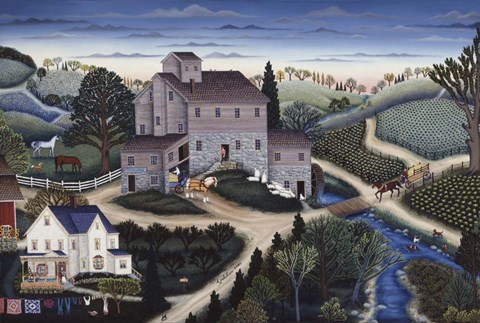 Framed Springwell Mill In Summer Print