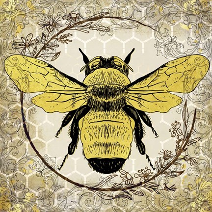 Framed Honey Bee 1 Print