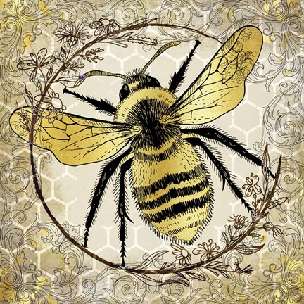 Framed Honey Bee 2 Print