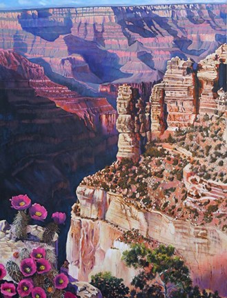 Framed Purple And Gold Print