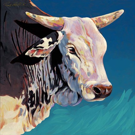 Framed Blue Brahma Print