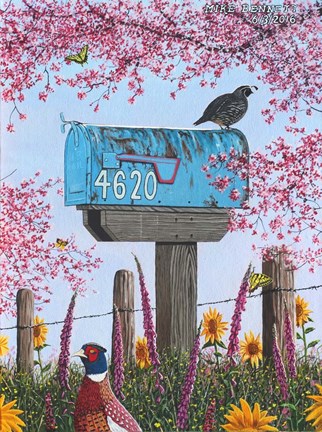 Framed California Quail &amp; Ring-Necked Pheasant Print