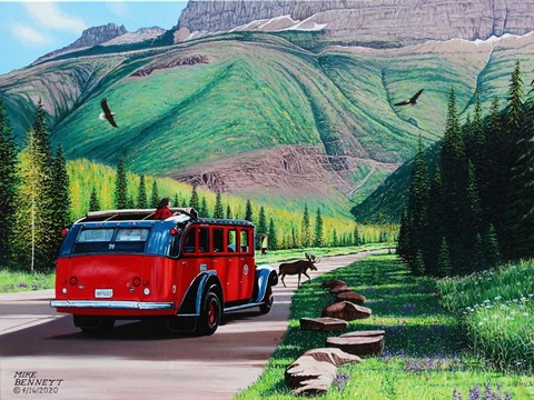 Framed Moose Crossing in Glacier Park Print